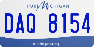 MI license plate DAQ8154