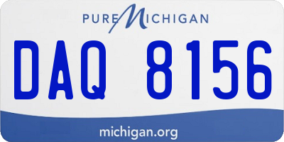 MI license plate DAQ8156