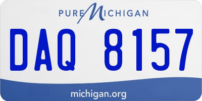 MI license plate DAQ8157