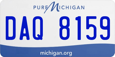 MI license plate DAQ8159