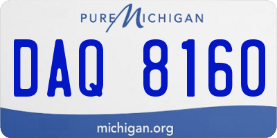 MI license plate DAQ8160