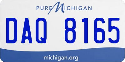 MI license plate DAQ8165