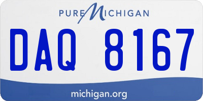 MI license plate DAQ8167