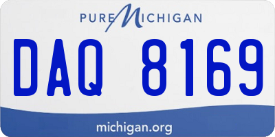 MI license plate DAQ8169
