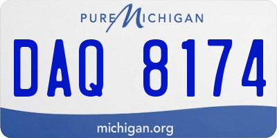 MI license plate DAQ8174
