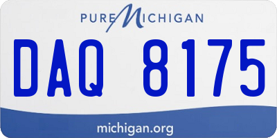MI license plate DAQ8175