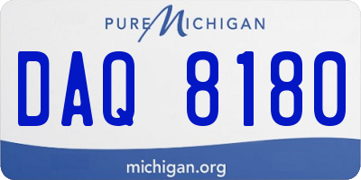 MI license plate DAQ8180