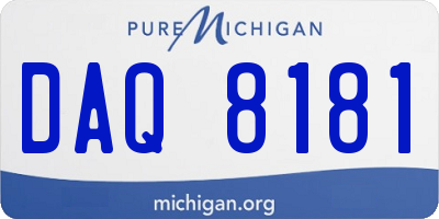MI license plate DAQ8181