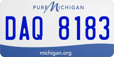 MI license plate DAQ8183
