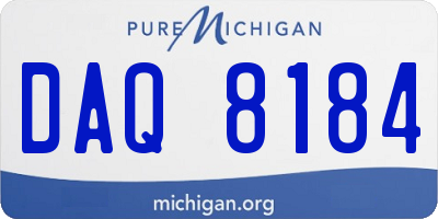 MI license plate DAQ8184