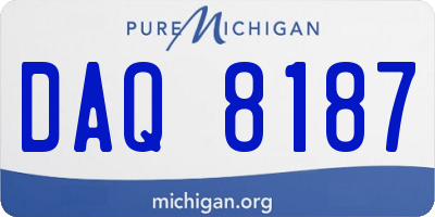 MI license plate DAQ8187