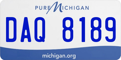MI license plate DAQ8189