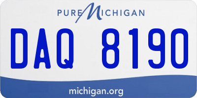 MI license plate DAQ8190