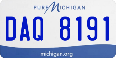 MI license plate DAQ8191