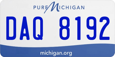 MI license plate DAQ8192