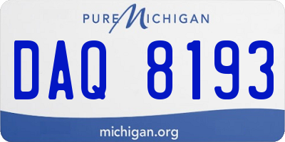 MI license plate DAQ8193