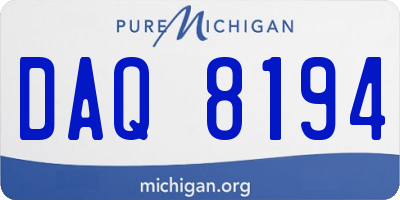 MI license plate DAQ8194