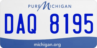 MI license plate DAQ8195
