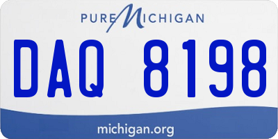 MI license plate DAQ8198