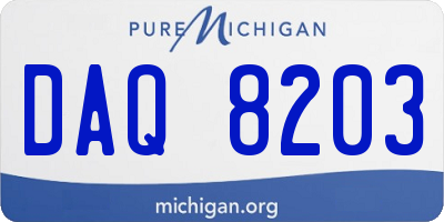 MI license plate DAQ8203