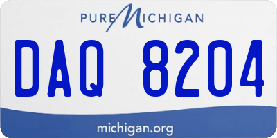 MI license plate DAQ8204