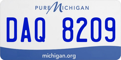 MI license plate DAQ8209