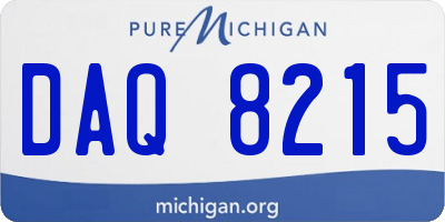 MI license plate DAQ8215