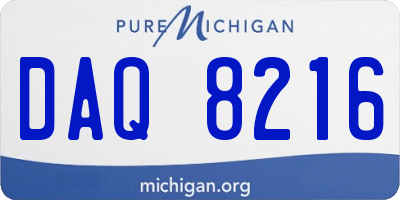 MI license plate DAQ8216