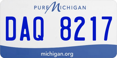MI license plate DAQ8217