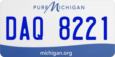 MI license plate DAQ8221