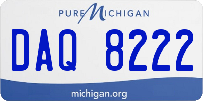 MI license plate DAQ8222