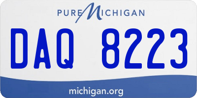 MI license plate DAQ8223