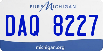MI license plate DAQ8227