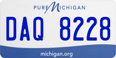 MI license plate DAQ8228
