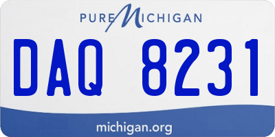 MI license plate DAQ8231