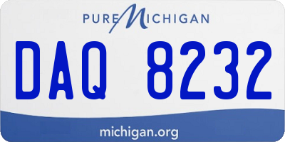 MI license plate DAQ8232