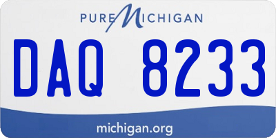 MI license plate DAQ8233
