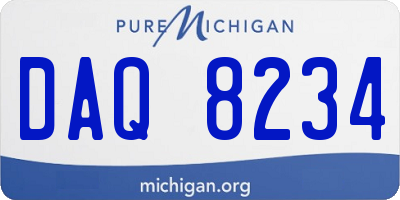 MI license plate DAQ8234