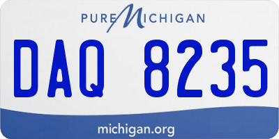 MI license plate DAQ8235