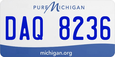 MI license plate DAQ8236