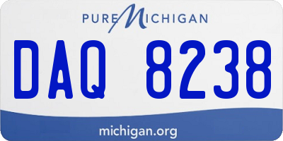 MI license plate DAQ8238