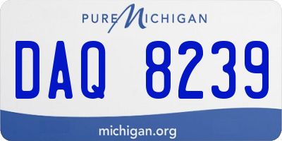 MI license plate DAQ8239