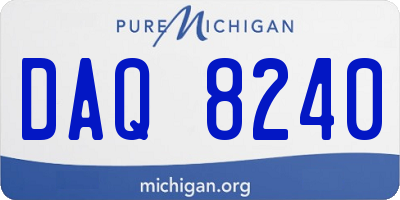MI license plate DAQ8240