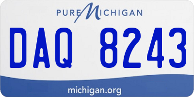 MI license plate DAQ8243