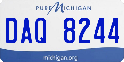 MI license plate DAQ8244