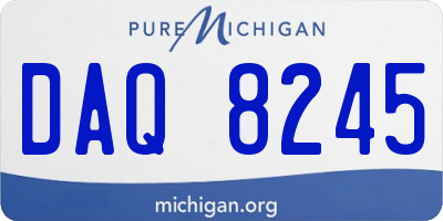 MI license plate DAQ8245