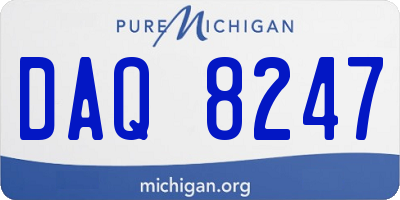 MI license plate DAQ8247