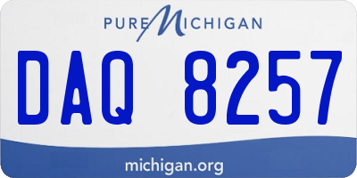 MI license plate DAQ8257