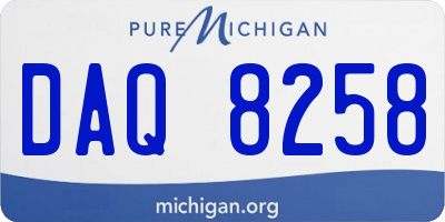 MI license plate DAQ8258