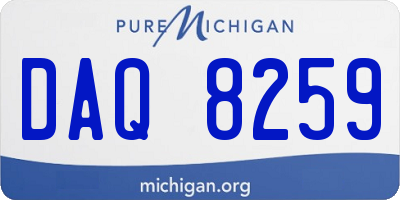 MI license plate DAQ8259